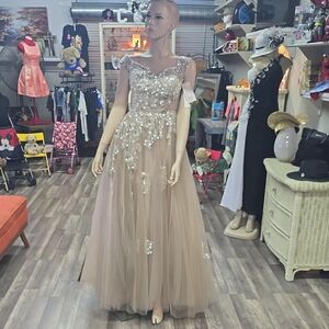 Multicolored Embellished Prom Gown Sweetheart Neckline